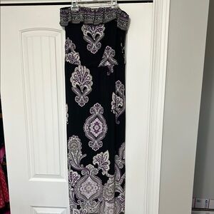 Elegant Black and Purple Paisley dress